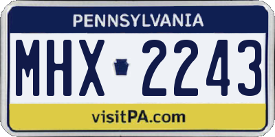 PA license plate MHX2243