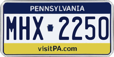 PA license plate MHX2250