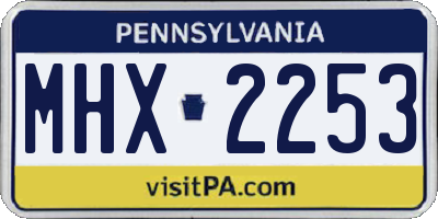 PA license plate MHX2253