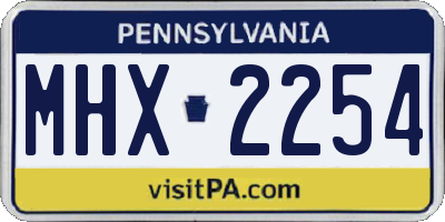 PA license plate MHX2254