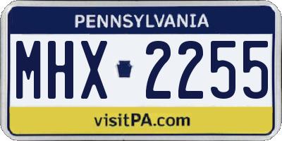 PA license plate MHX2255