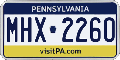 PA license plate MHX2260