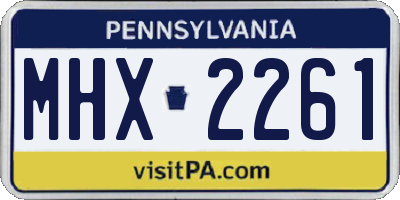PA license plate MHX2261