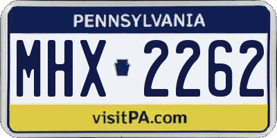 PA license plate MHX2262
