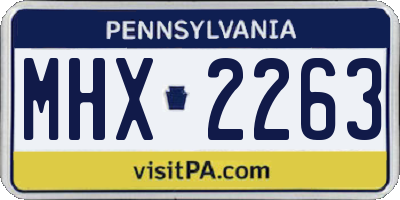 PA license plate MHX2263