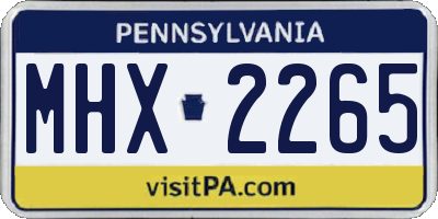 PA license plate MHX2265