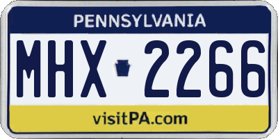 PA license plate MHX2266