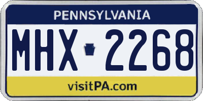 PA license plate MHX2268