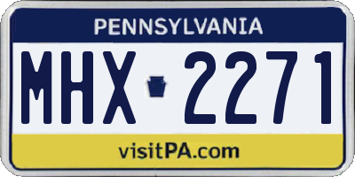 PA license plate MHX2271