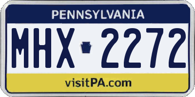 PA license plate MHX2272