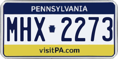 PA license plate MHX2273