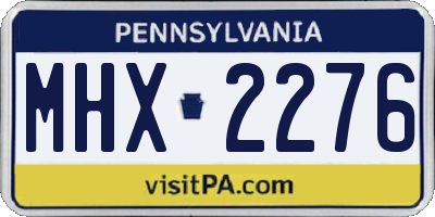PA license plate MHX2276