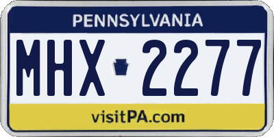 PA license plate MHX2277