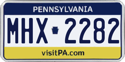 PA license plate MHX2282