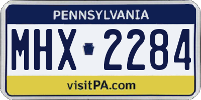 PA license plate MHX2284