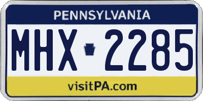 PA license plate MHX2285