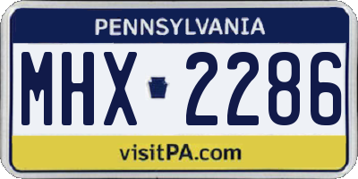 PA license plate MHX2286