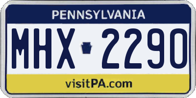 PA license plate MHX2290