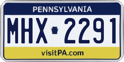 PA license plate MHX2291
