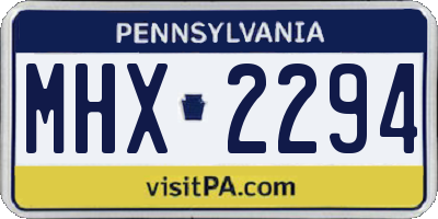 PA license plate MHX2294