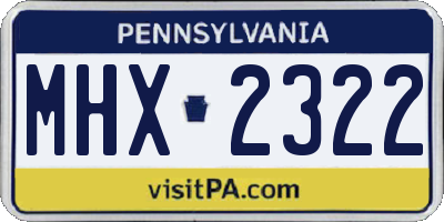 PA license plate MHX2322