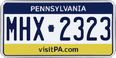 PA license plate MHX2323