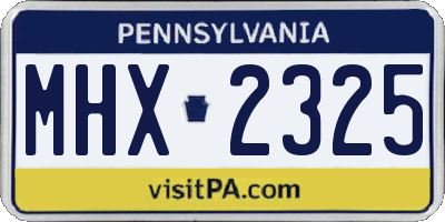 PA license plate MHX2325