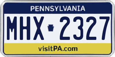 PA license plate MHX2327