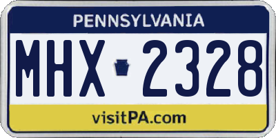 PA license plate MHX2328