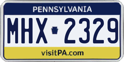 PA license plate MHX2329