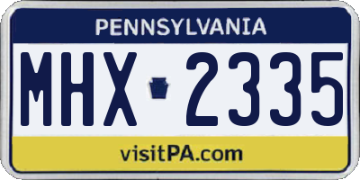 PA license plate MHX2335