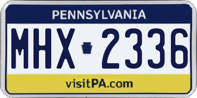 PA license plate MHX2336