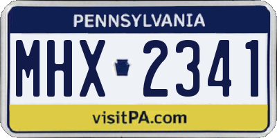 PA license plate MHX2341