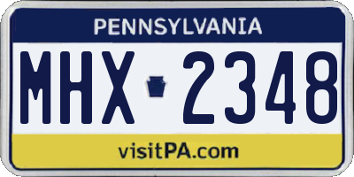 PA license plate MHX2348