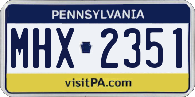 PA license plate MHX2351