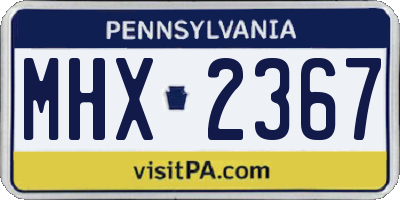 PA license plate MHX2367