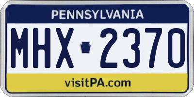 PA license plate MHX2370