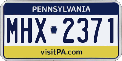 PA license plate MHX2371