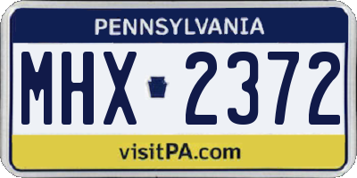 PA license plate MHX2372