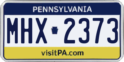 PA license plate MHX2373