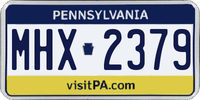 PA license plate MHX2379