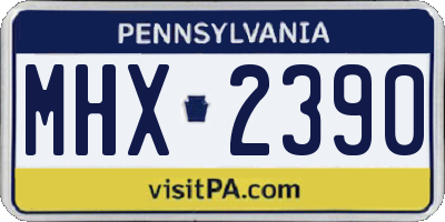 PA license plate MHX2390