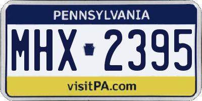 PA license plate MHX2395