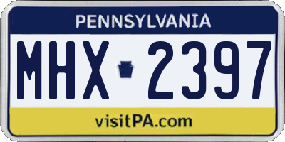 PA license plate MHX2397