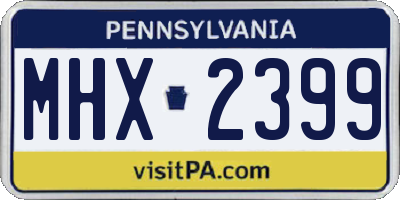 PA license plate MHX2399