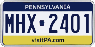 PA license plate MHX2401