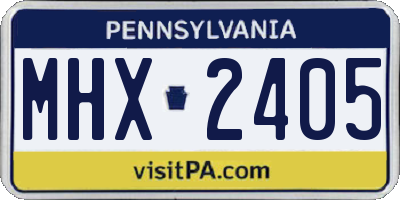 PA license plate MHX2405