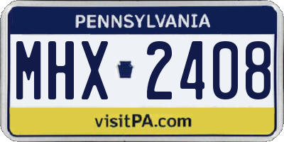 PA license plate MHX2408