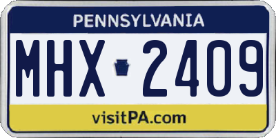 PA license plate MHX2409