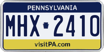 PA license plate MHX2410